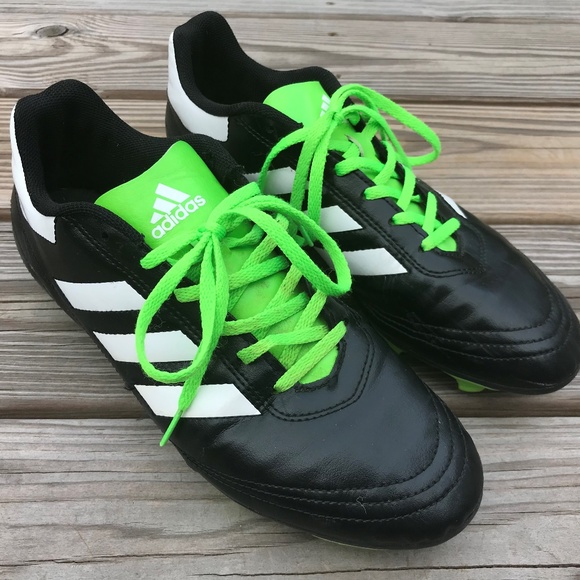 Adidas Men Cleats Shoe Sneaker Black/Green/White - Picture 2 of 8